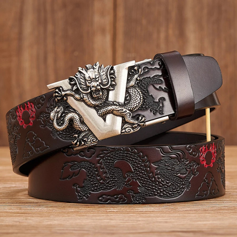 Vermillion Dragon Leather Crafted Belt